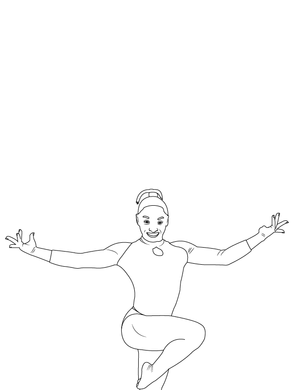 Olympics Star Simone Biles Coloring Page Free Printable Coloring