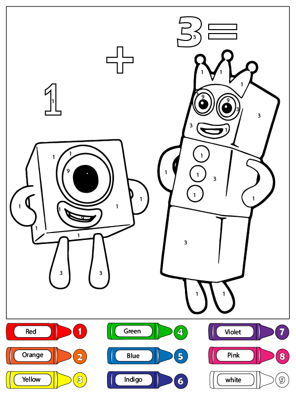 Six And One Numberblocks Color By Number