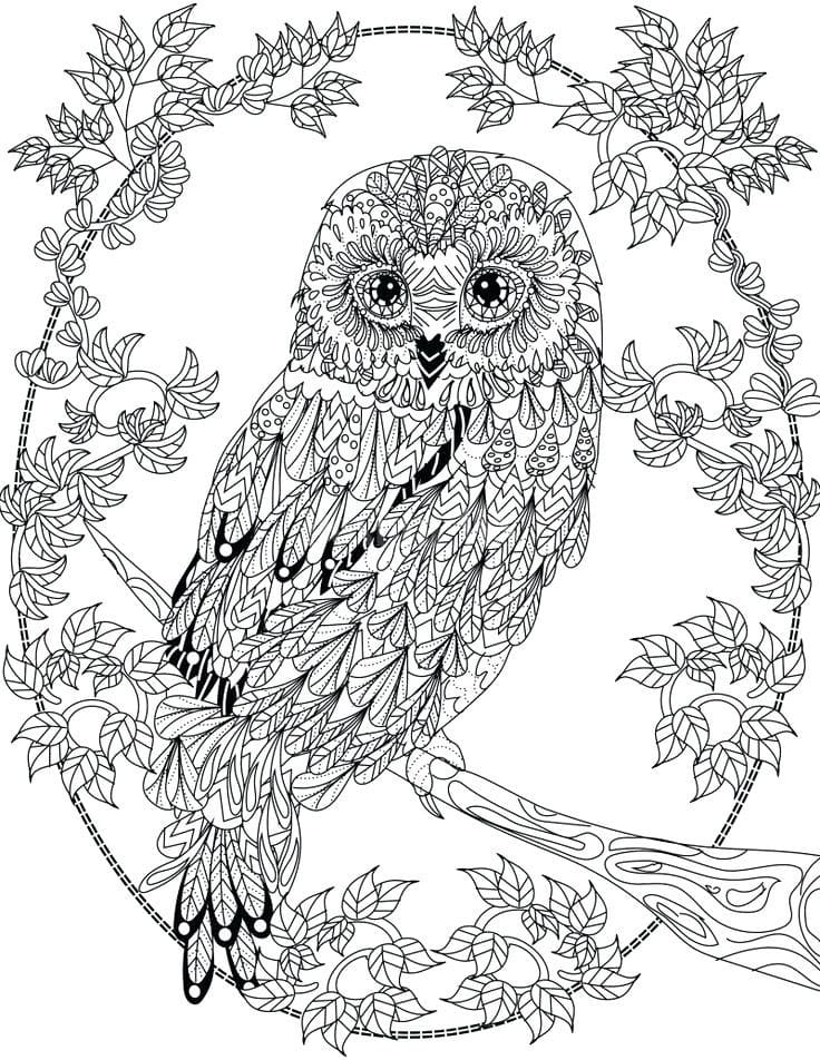 Owl Animal Mandala Coloring Page - Free Printable Coloring Pages for Kids