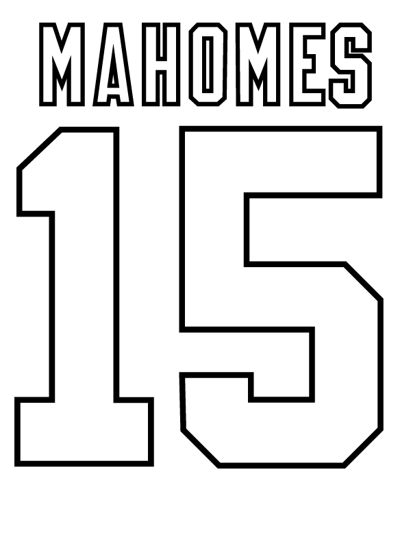 Patrick Mahomes Name & Jersey Number Coloring Page - Free Printable ...