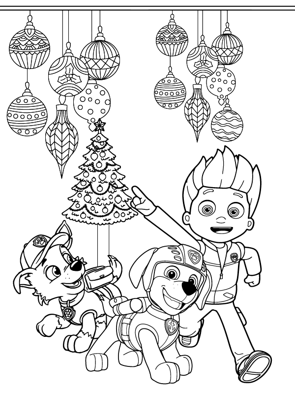 Exceptional Paw Patrol Christmas coloring page Coloring Page - Free ...