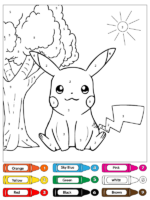 10 Cartoon Color by Number Coloring Pages