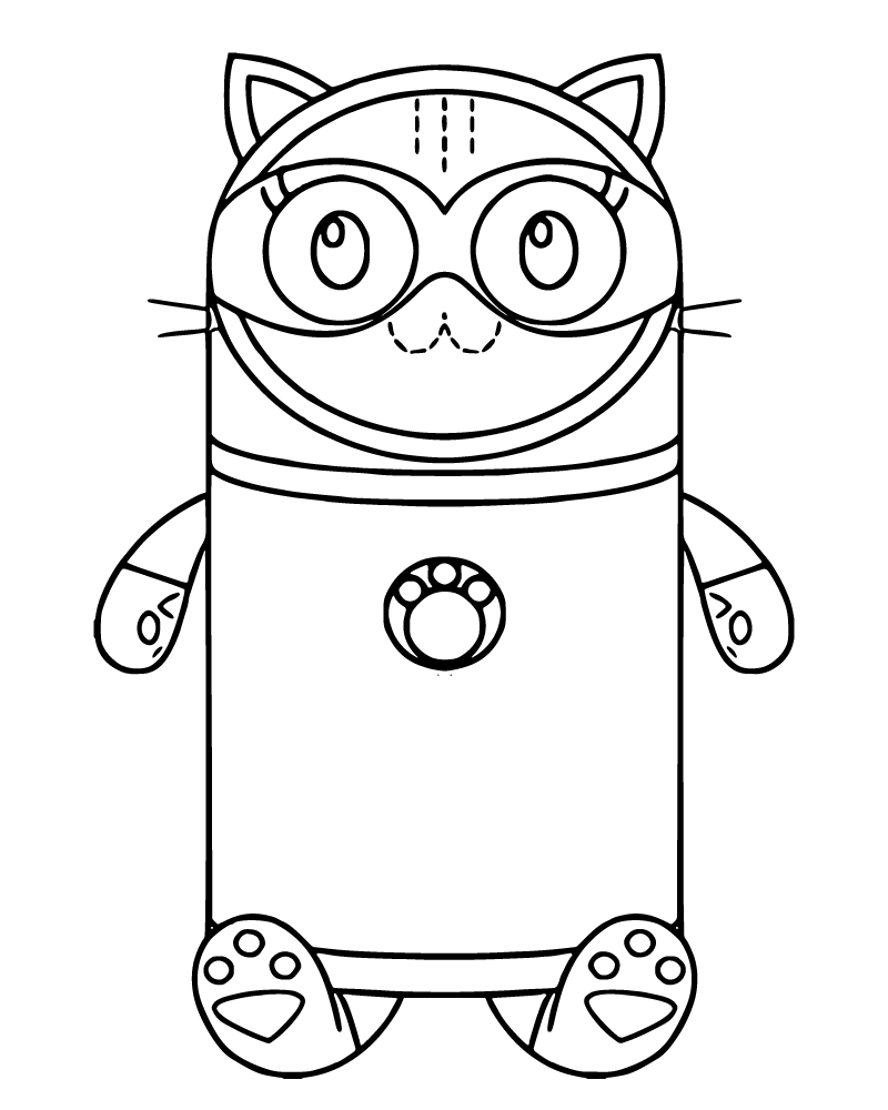 Pillow Cat In Different Outfit Coloring Page