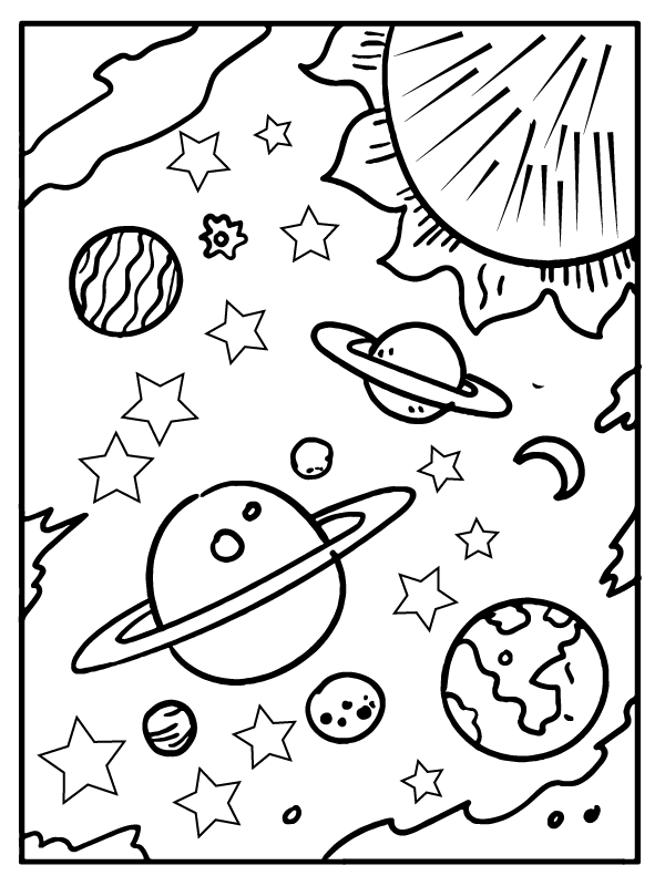 and Stars Coloring Page Free Printable Coloring Pages for Kids