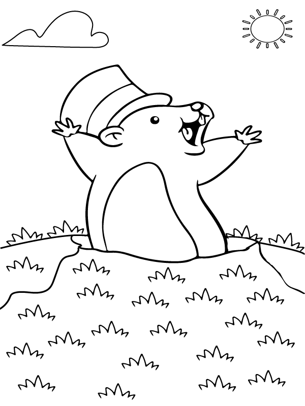 Groundhog Coloring Page