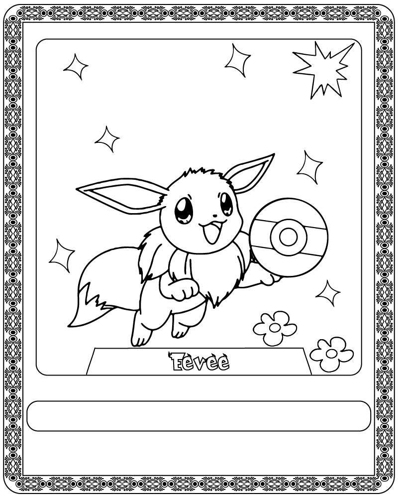 Pokemon Card Pichu with a Baseball Bat - Coloring Pages