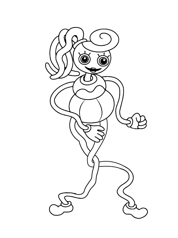 Mommy Long Legs Standing Poppy Playtime Coloring Page for Kids