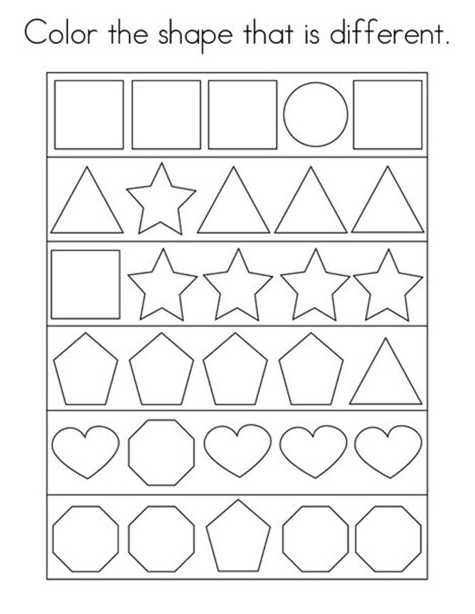 shapes coloring pages images