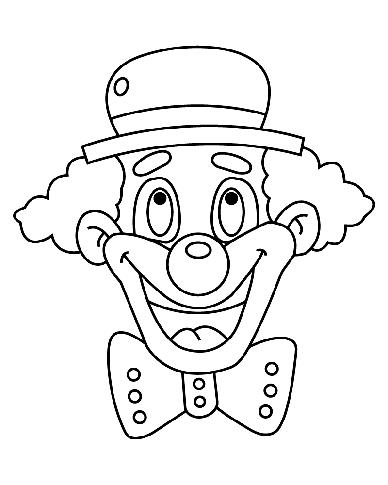 Portrait of Clown Coloring Page - Free Printable Coloring Pages for Kids