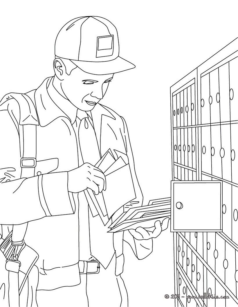 Easy Post Office Coloring Page - Free Printable Coloring Pages for Kids