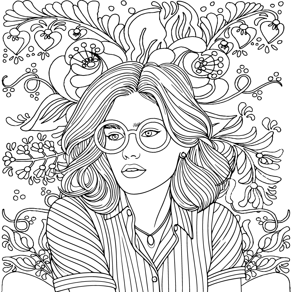 Coloring Sheet of Preppy Girl Färbung Seite - Kostenlose druckbare ...