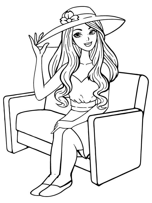 Pretty Barbie Movie Coloring Page - Free Printable Coloring Pages for Kids