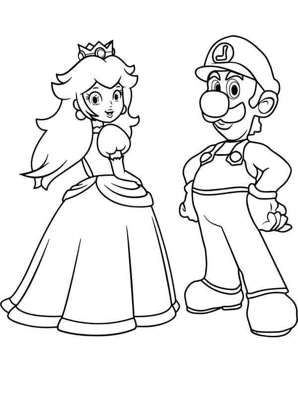 Princess Peach Coloring Page - Free Printable Coloring Pages for Kids