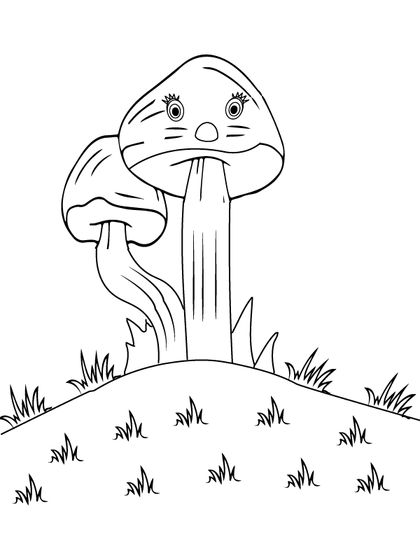 Simple and Charming Mushroom Coloring Page - Free Printable Coloring ...