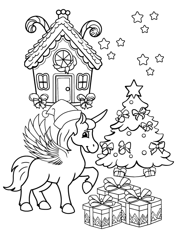 Printable Christmas Unicorn Färbung Seite - Kostenlose druckbare ...