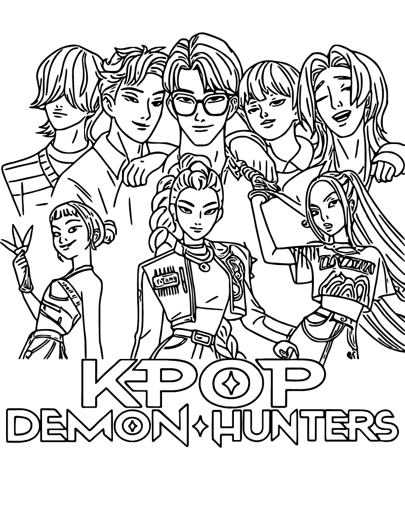 K Pop Demon Hunters Coloring Page K Pop Demon Hunters Coloring Page