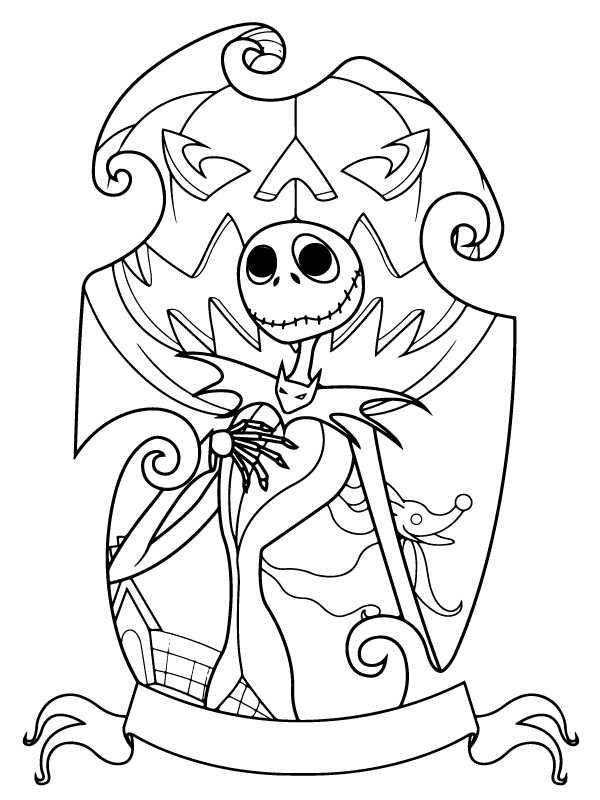 Elegant Jack Skellington Coloring Page Free Printable Coloring Pages