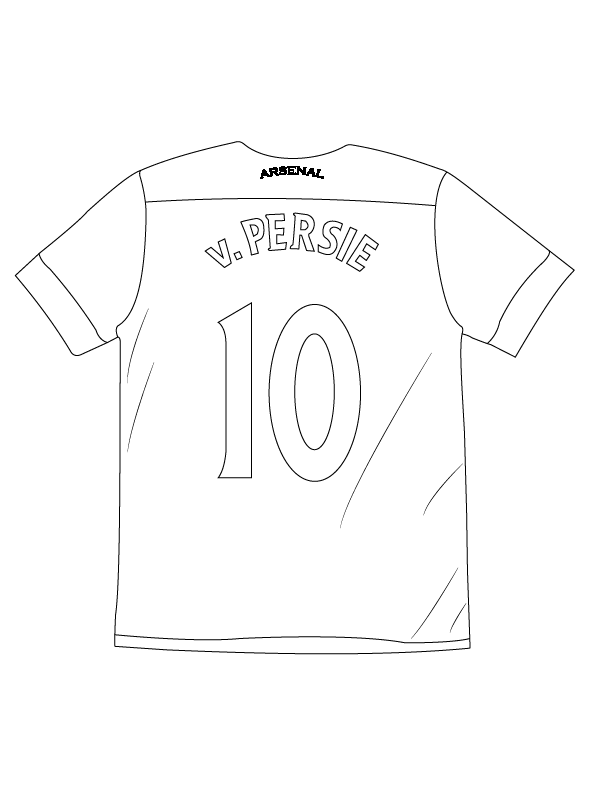 Robin van Persie's Jersey Coloring Page Färbung Seite - Kostenlose ...