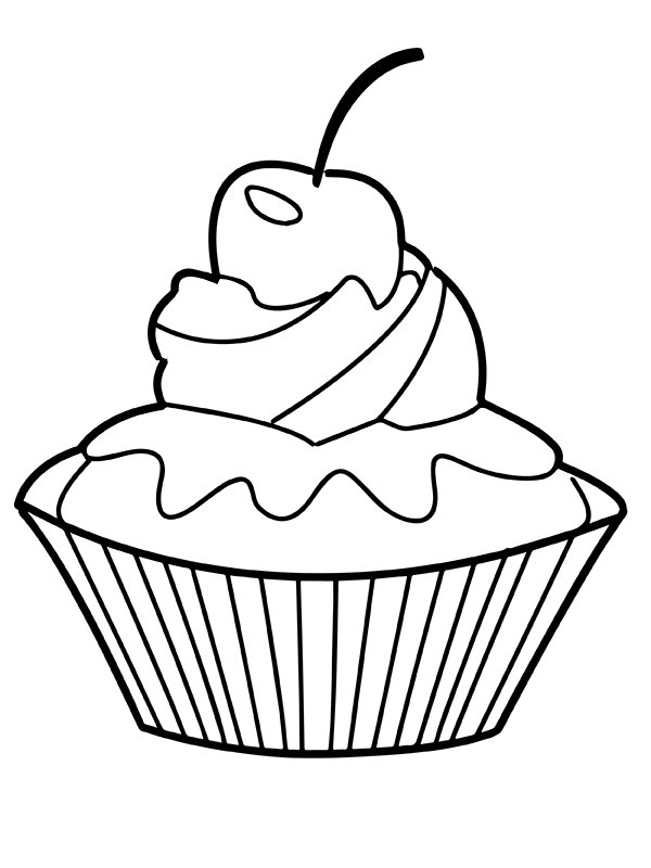 Cute Cupcake Cartoon Coloring Pages - Free Printable Coloring Pages for ...