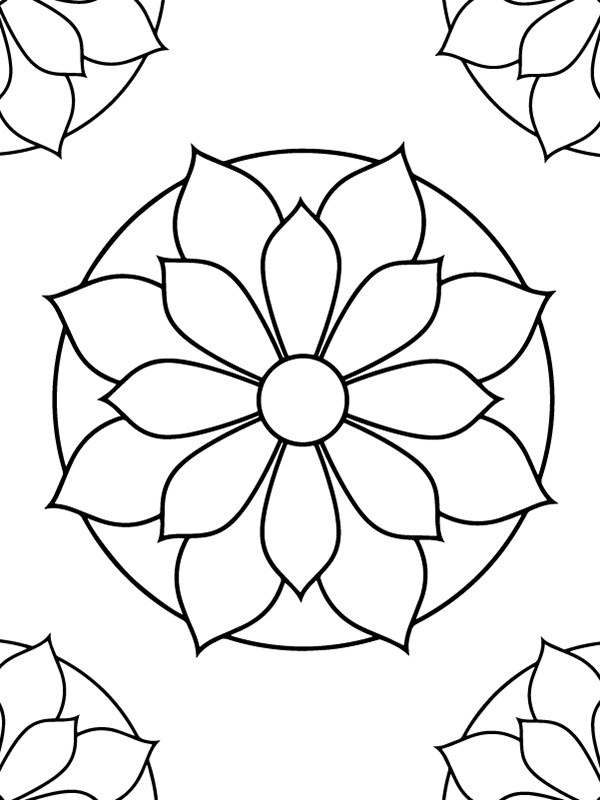  Mandala For Kids Coloring Page Illustration 