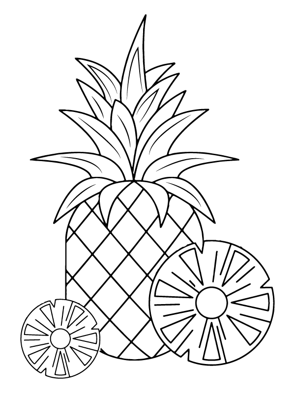 Simple Pineapple Drawing Färbung Seite - Kostenlose druckbare ...