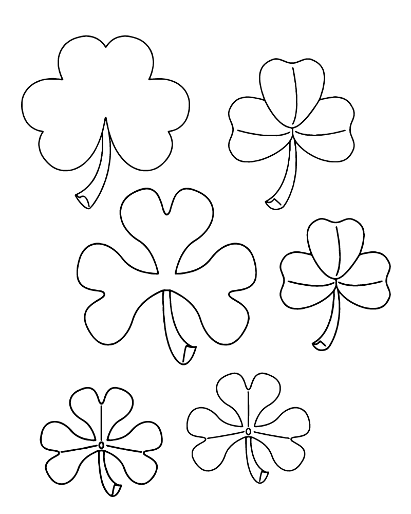 Six Shamrock Templates