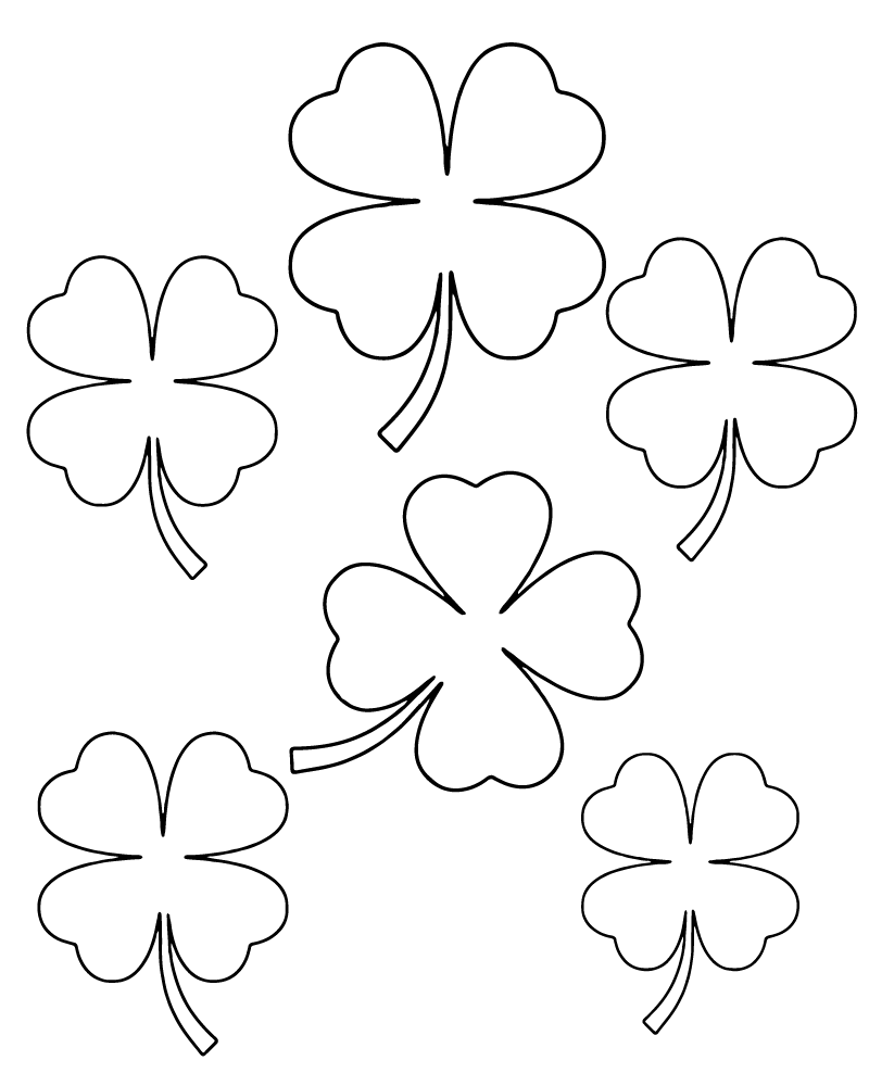 Six Shamrock Templates