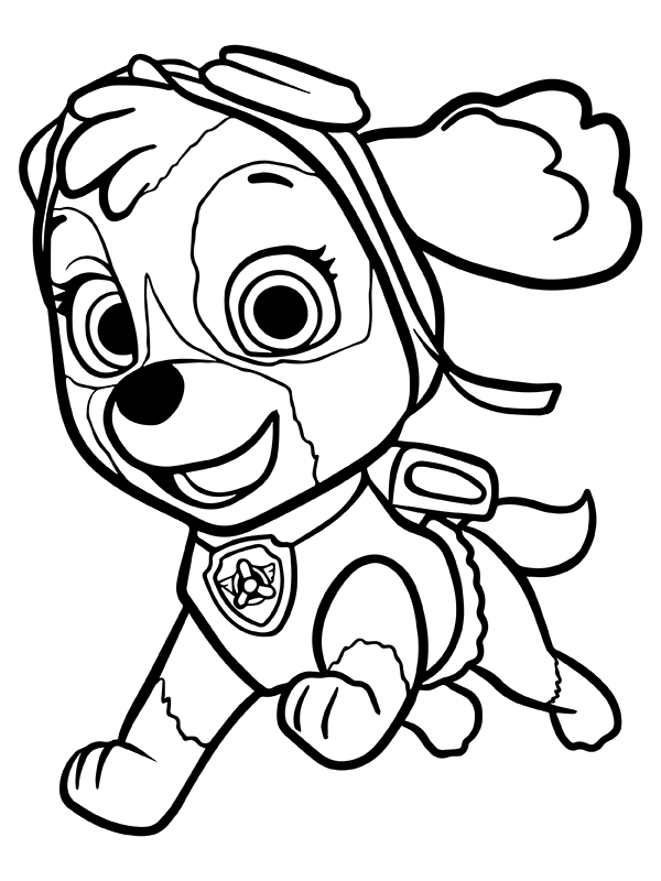 Skye and Rubble from Paw Patrol Coloring Pages Free Printable