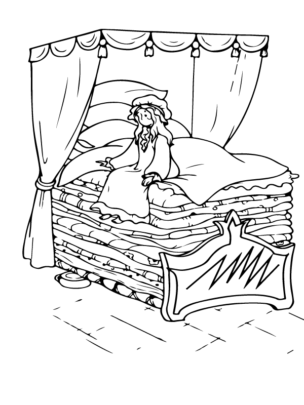 Princess And The Pea Coloring Pages - Free Printable Coloring Pages For 