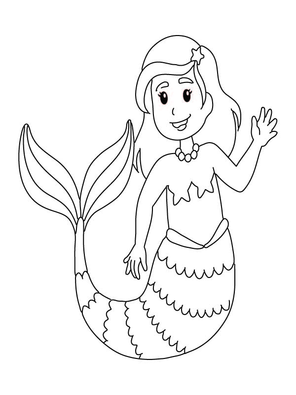 Smiling Mermaid Coloring Pages - Free Printable Coloring Pages for Kids