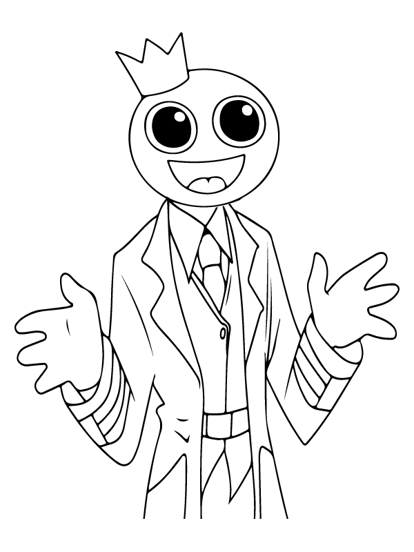 Blue Singing Rainbow Friends Roblox Coloring Page