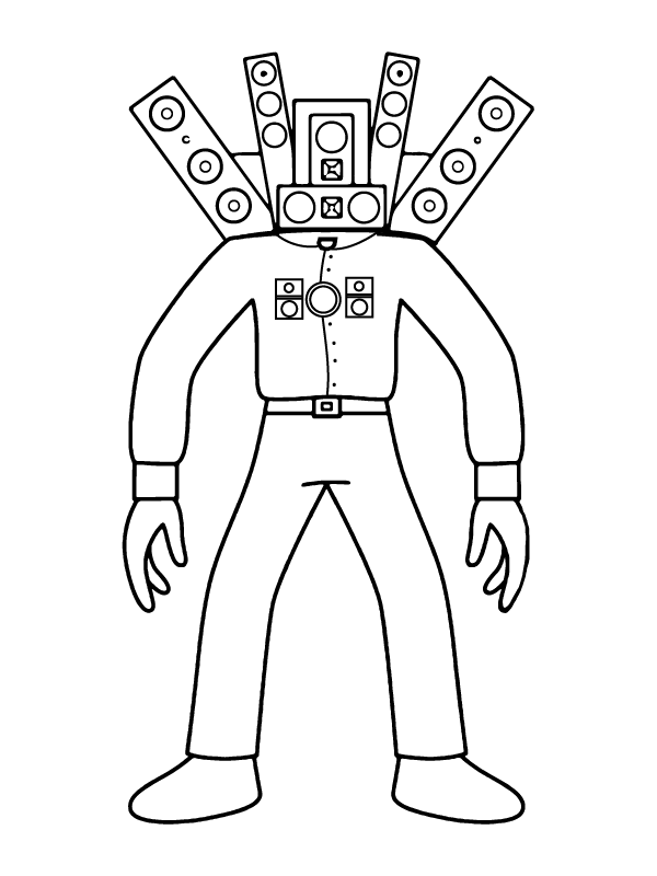 Titan Speakerman Of Skibidi Toilet Coloring Page - Free Printable