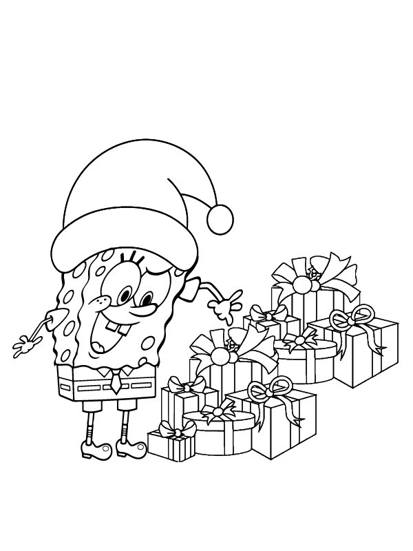 Spongebob Christmas Coloring Page