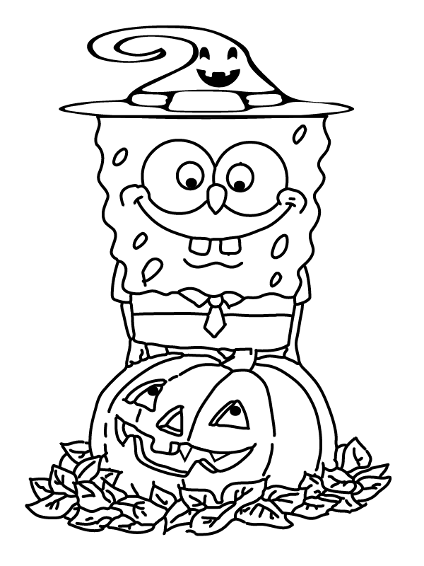 Spongebob Halloween Coloring Page