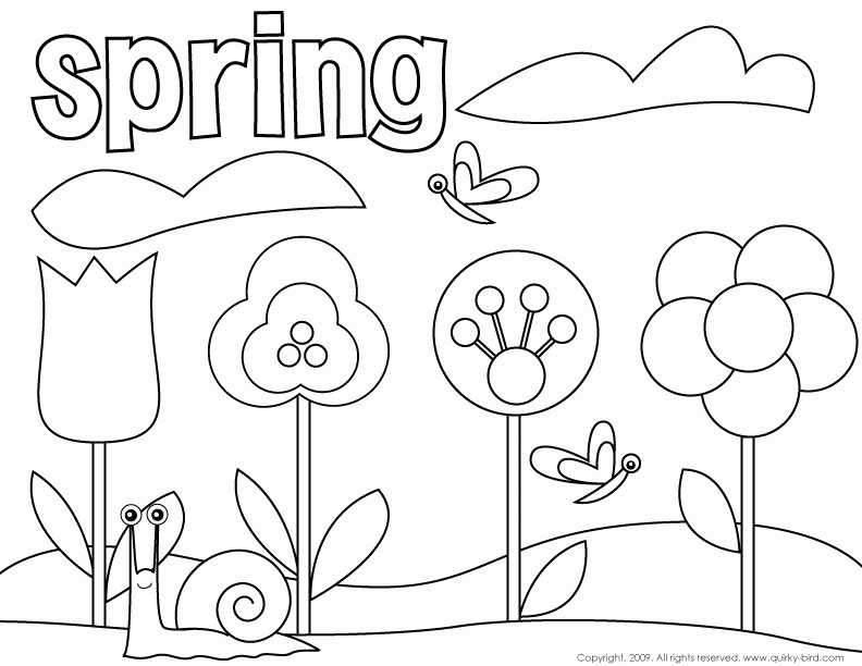 Spring Landscape Coloring Page - Free Printable Coloring Pages for Kids