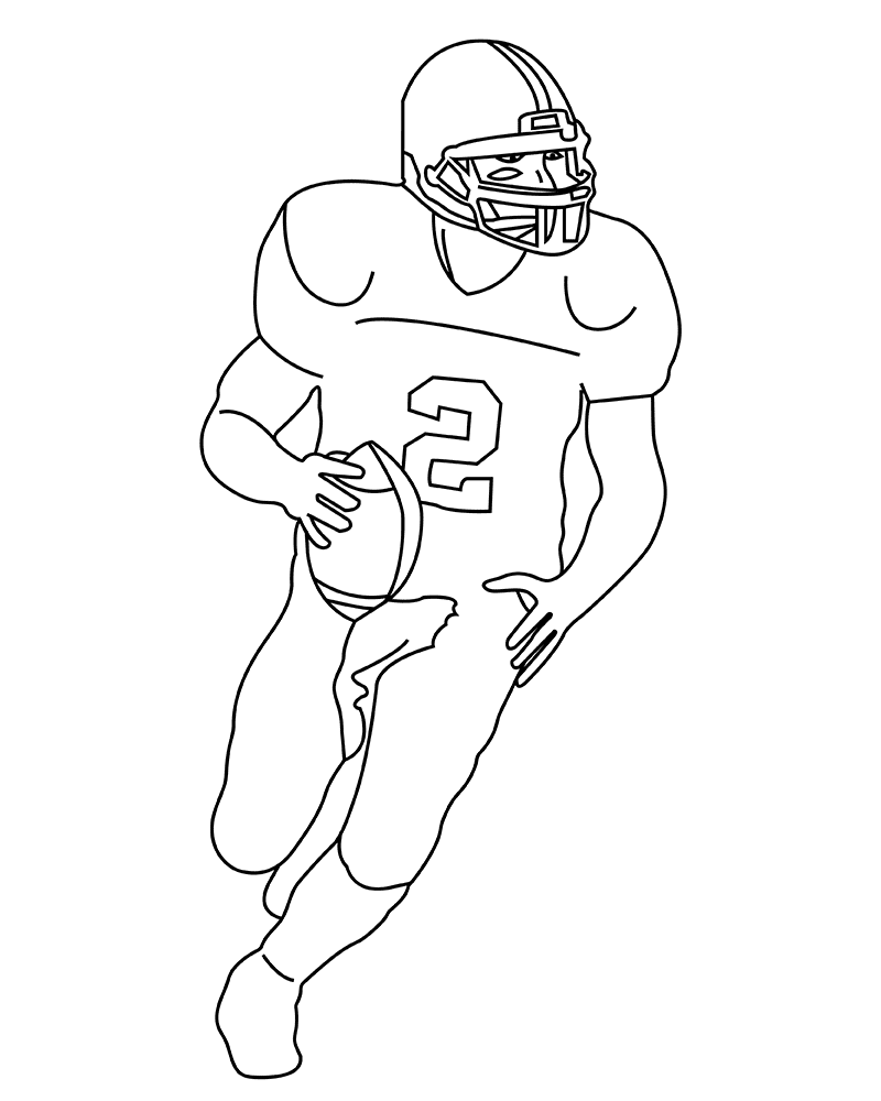 Sprinting 49ers Football Player Coloring Page Free Printable Coloring