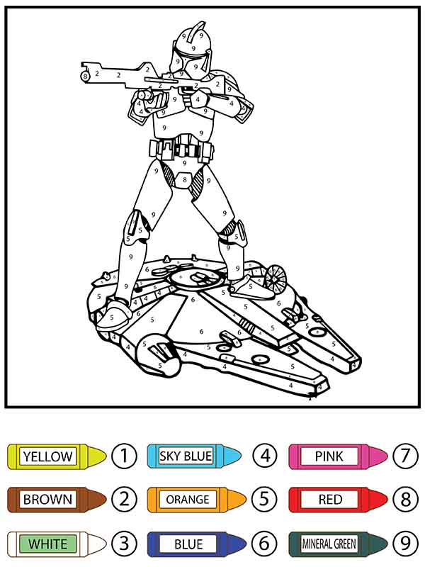 Star Wars Color by Number Coloring Pages - Free Printable Coloring