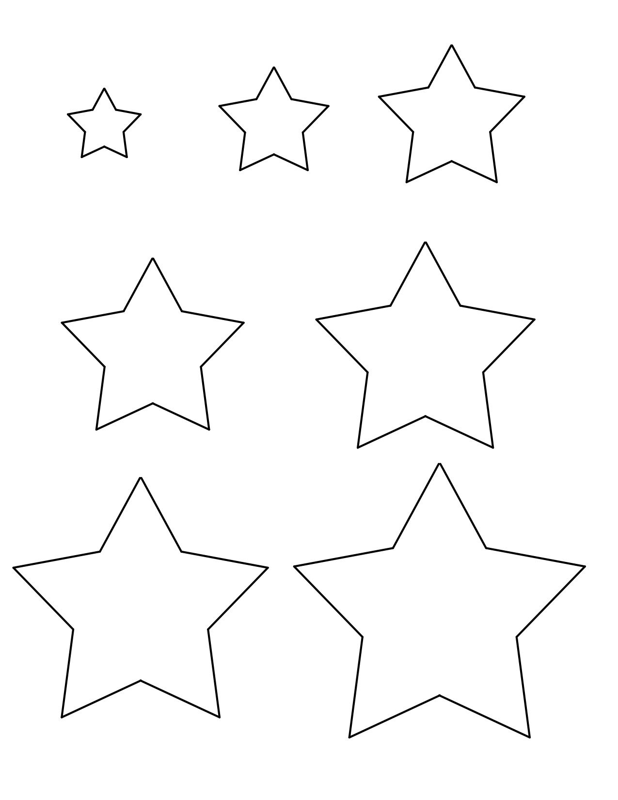 Star Template Printable Different Sizes