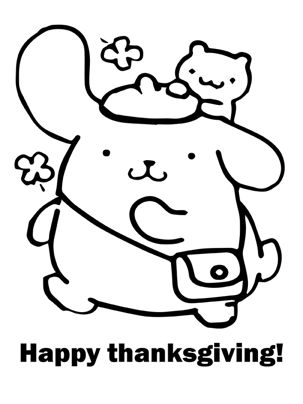 Pompompurin With Scone Coloring Page - Free Printable Coloring Pages