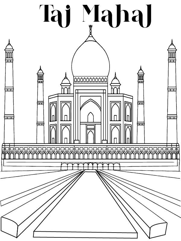 Taj Mahal Malvorlage