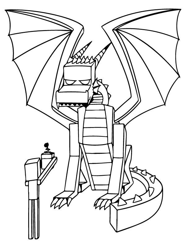minecraft coloring pages ender dragon