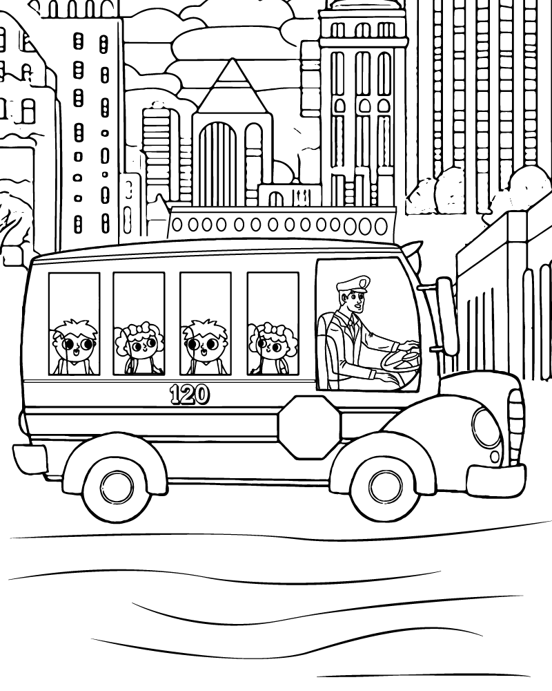 Tayo, o pequeno ônibus dirigindo