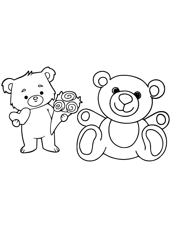 Teddy Bear Love Coloring Page Free Printable Coloring Pages for Kids
