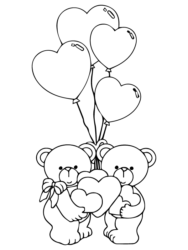 Teddy Bear with love balloon Valentines