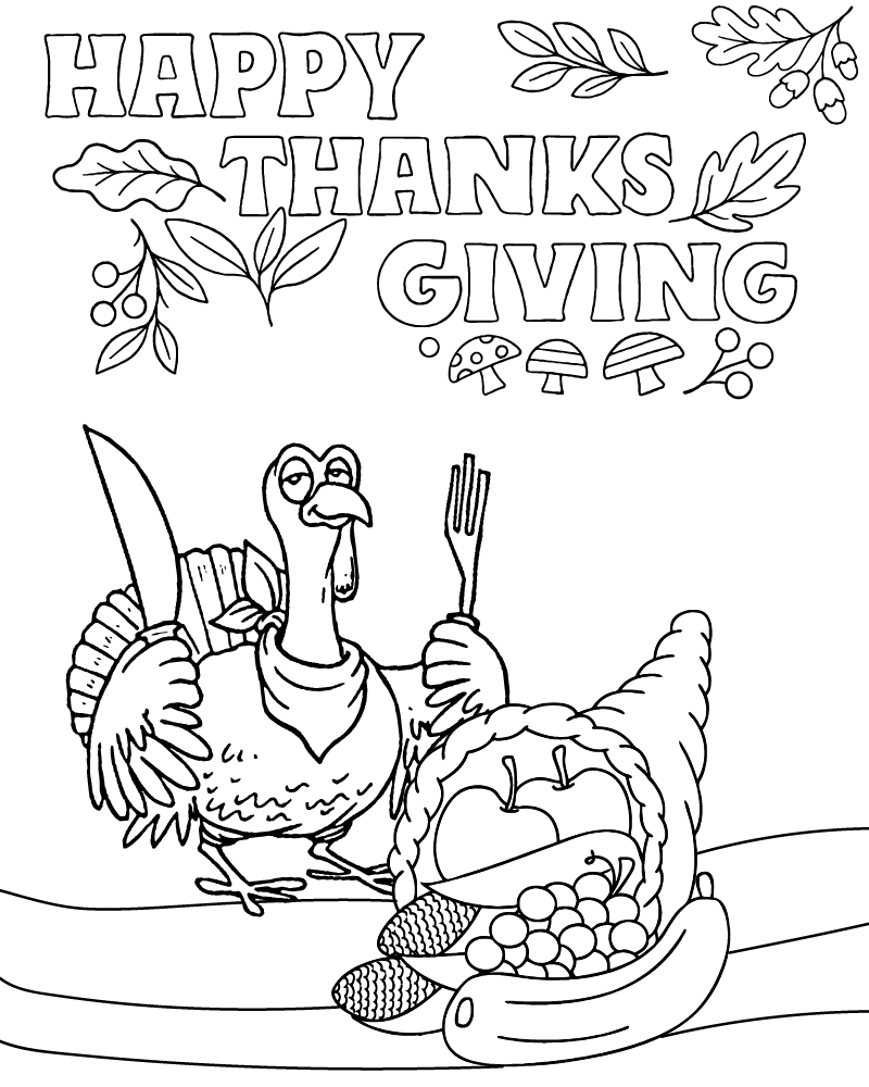 Thanksgiving for kids coloring page