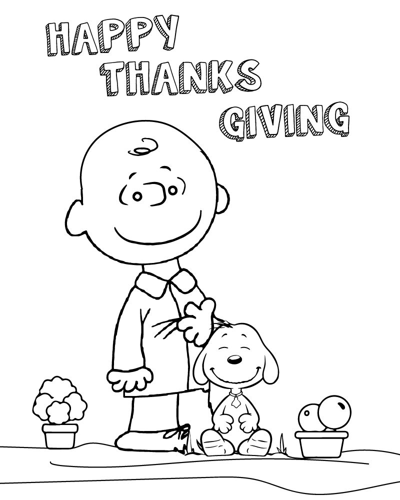 Thanksgiving peanuts coloring sheet