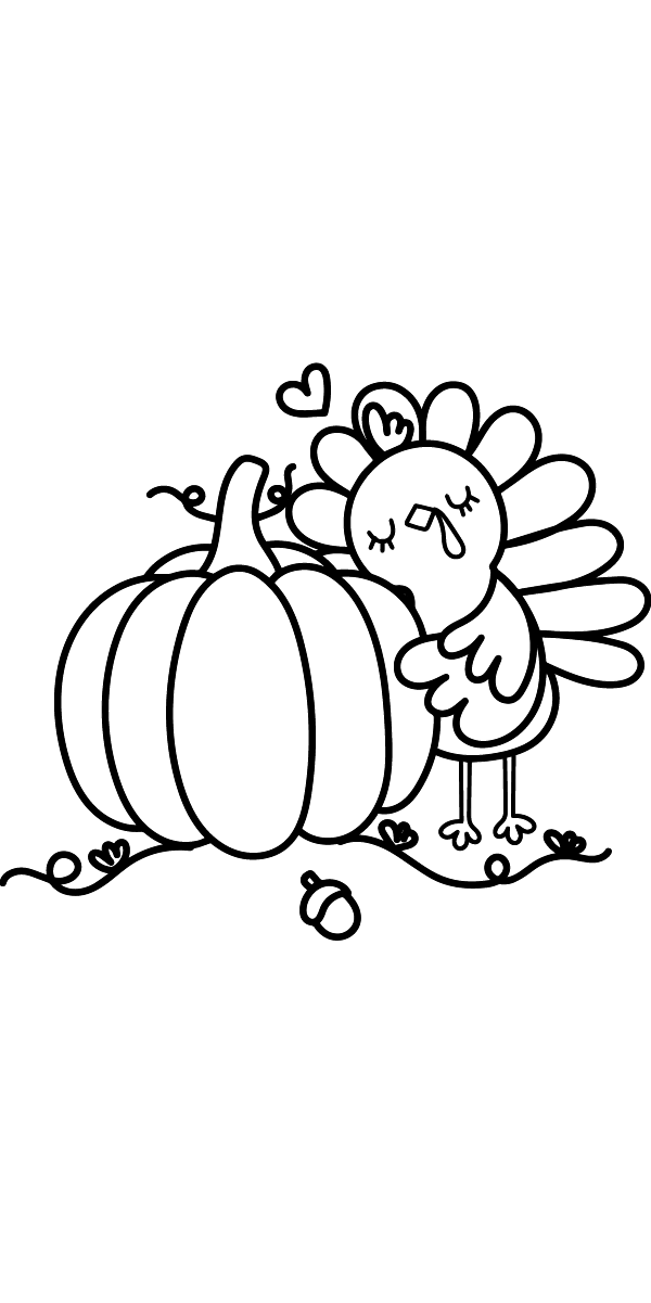 Turkey with Pumpkin Pie Coloring Page - Free Printable Coloring Pages ...