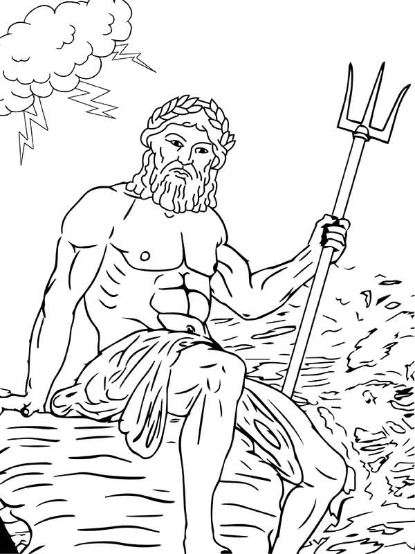The God of Thunder Sitting Coloring Page - Free Printable Coloring ...