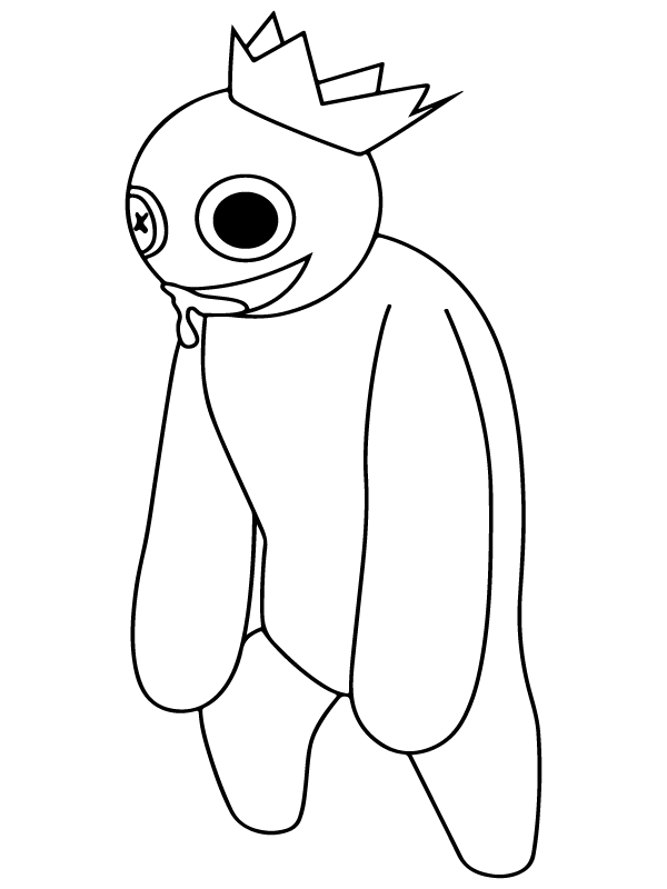 Blue Walking Rainbow Friends Roblox Coloring Page for Kids - Free