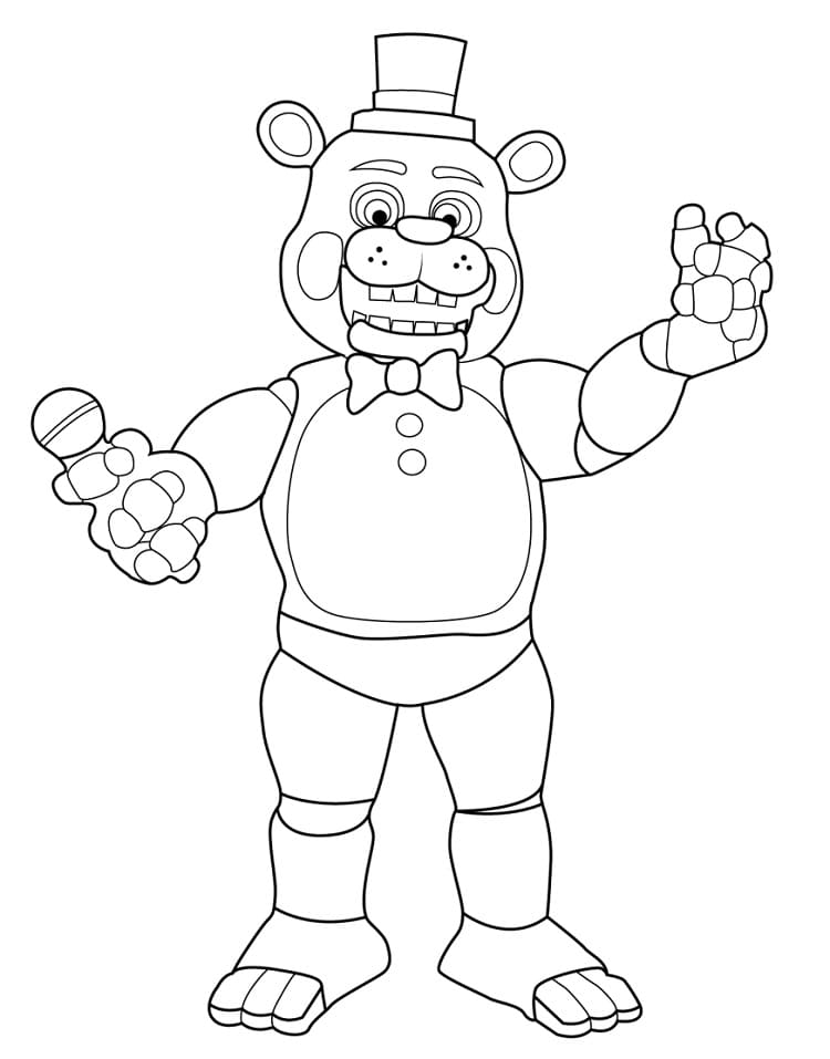 Withered Freddy FNAF Coloring Page for Kids - Free Five Nights at